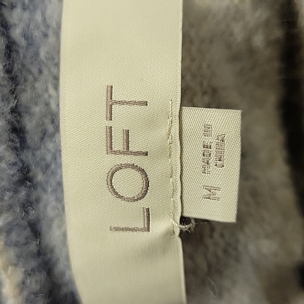 LOFT Gray and Cream Knit Fabric
